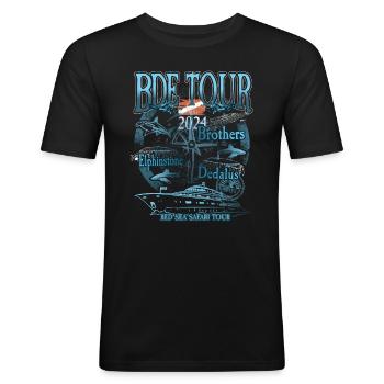 2024 BDE Tauchen Tour Elphinstone Dedalus Brothers - Männer Slim Fit T-Shirt - Schwarz - Vorne - Nik (191cm)