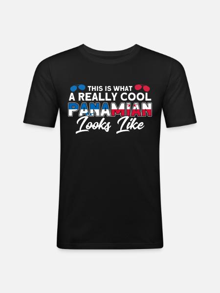 Panamanian Flag Panamanian Roots gift - Men's Slim Fit T-Shirt - black