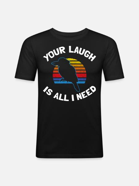 Kookaburra Design and Laughing Bird - Men's Slim Fit T-Shirt - black