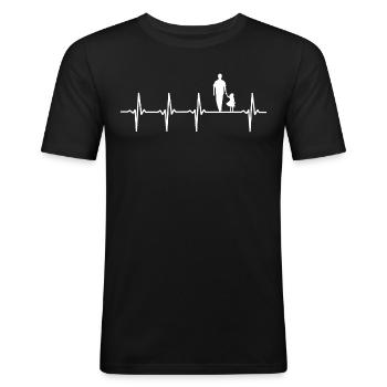 papa und tochter herzschlag vater und tochter - Männer Slim Fit T-Shirt - Schwarz - Vorne - Nik (191cm)