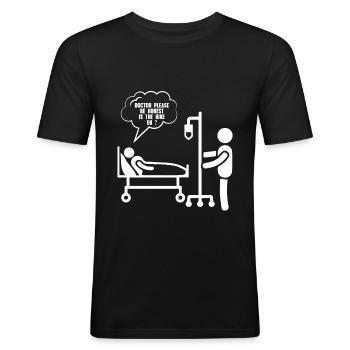 Fahrrad – Shirt Radsport Drahtesel Geschenk - Männer Slim Fit T-Shirt - Schwarz - Vorne - Nik (191cm)
