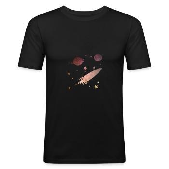 rocket - Men's Slim Fit T-Shirt - black - Front - Nik (191cm)