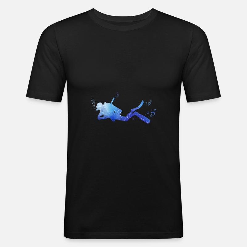 Tauchen - Männer Slim Fit T-Shirt - Schwarz