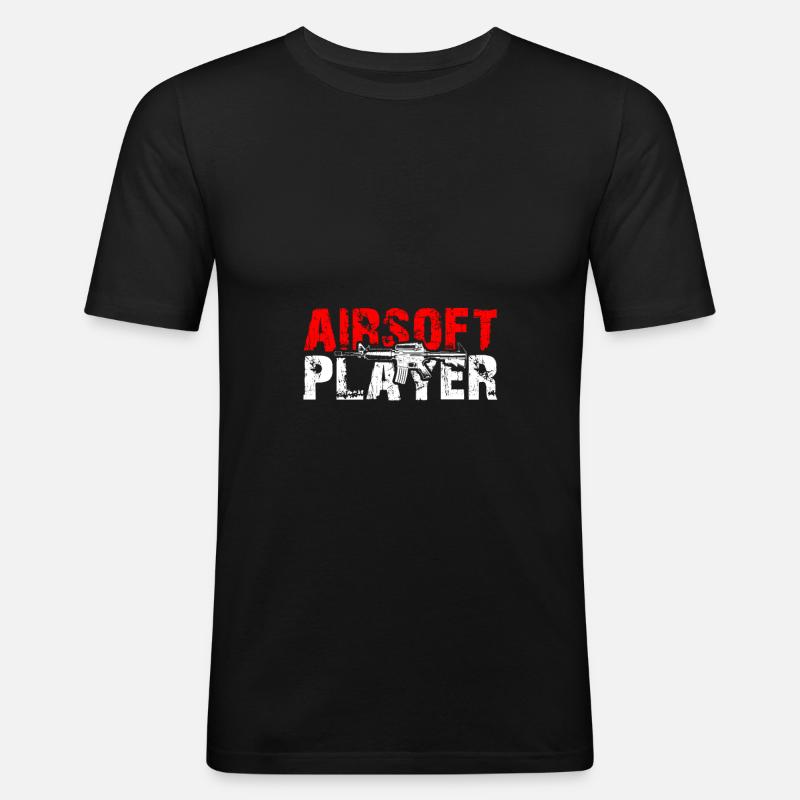 Airsoft Player - Männer Slim Fit T-Shirt - Schwarz