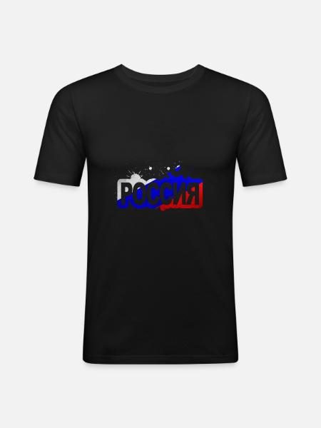 Russia - T-shirt près du corps Homme - noir