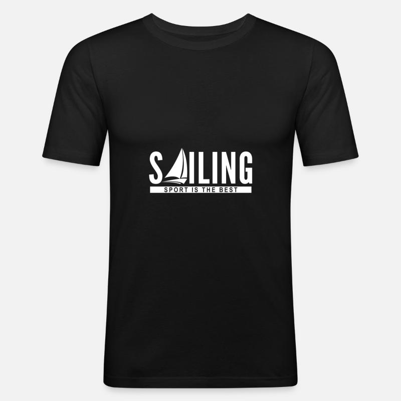 Sailing - Männer Slim Fit T-Shirt - Schwarz