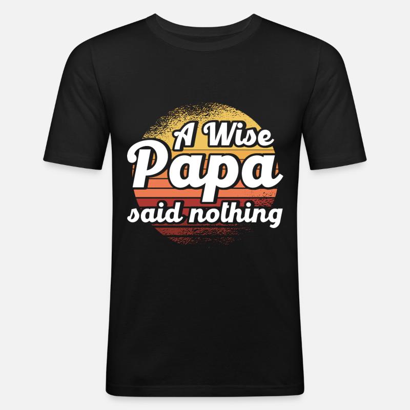 Klug Vater Vati Papa - Männer Slim Fit T-Shirt - Schwarz