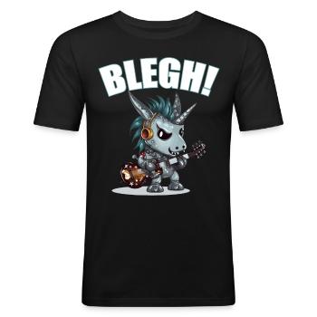 Blegh Heavy Metal Metalcore Unicorn - Men's Slim Fit T-Shirt - black - Front - Nik (191cm)