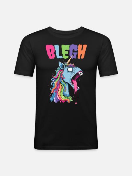Live Laugh Blegh Blehgssed Heavy Metal Unicorn - Men's Slim Fit T-Shirt - black