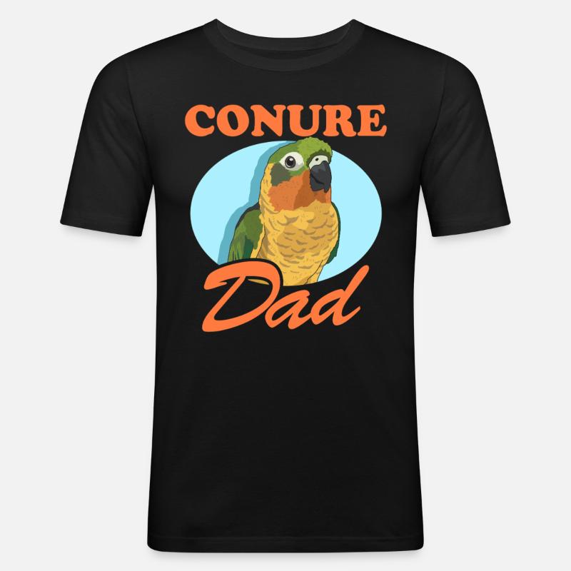 Conure Dad Papageien Conures Geschenk - Männer Slim Fit T-Shirt - Schwarz
