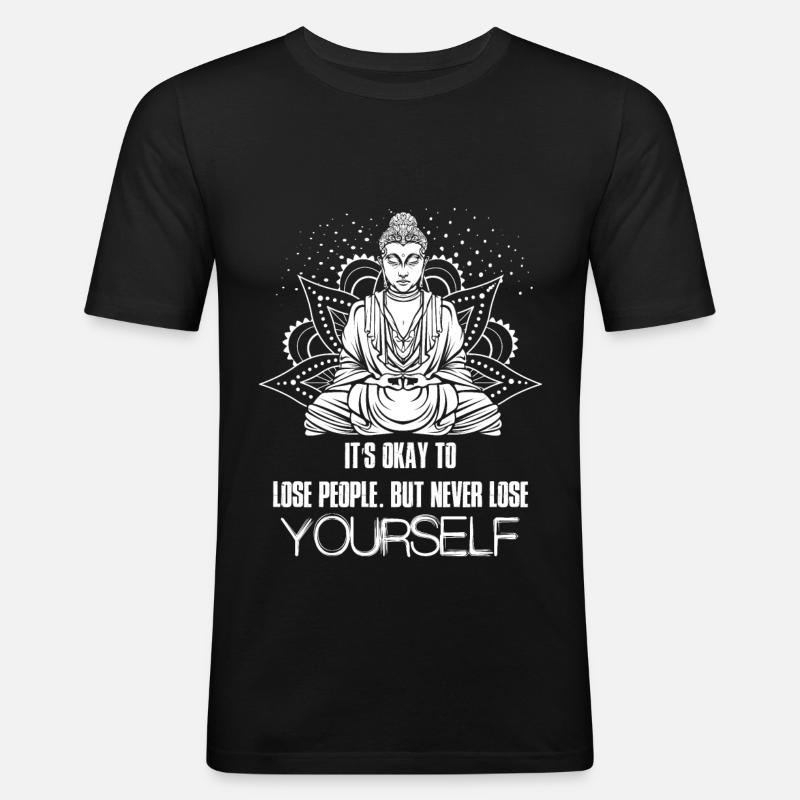 Buddha Buddhist Buddhism gift - Men's Slim Fit T-Shirt - black