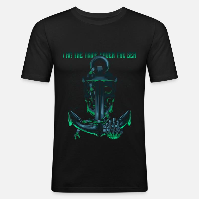 Anker - Männer Slim Fit T-Shirt - Schwarz