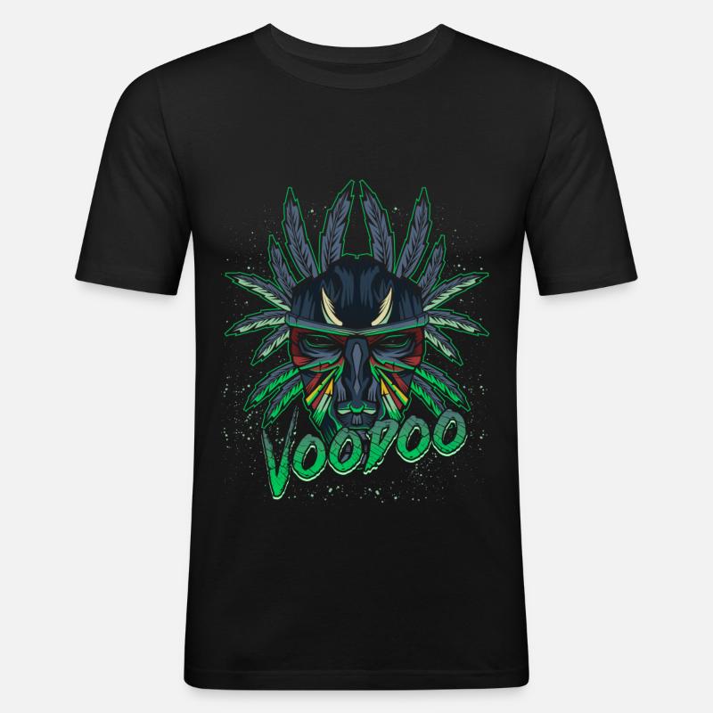 Cool Modern Voodoo Vodun - Männer Slim Fit T-Shirt - Schwarz