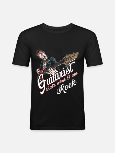 Rockabilly guitarist - Men's Slim Fit T-Shirt - black