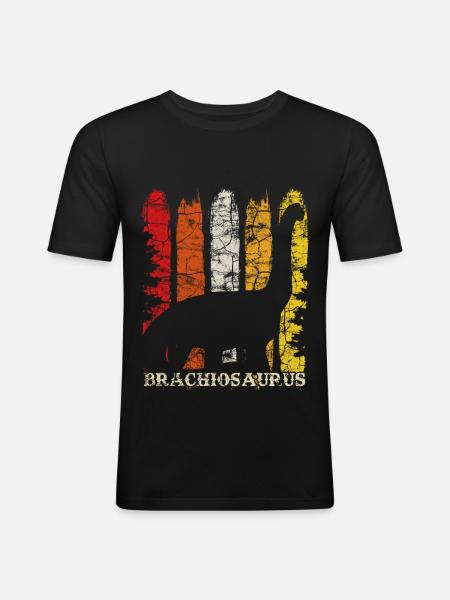 Brachiosaurus dinosaur - Men's Slim Fit T-Shirt - black