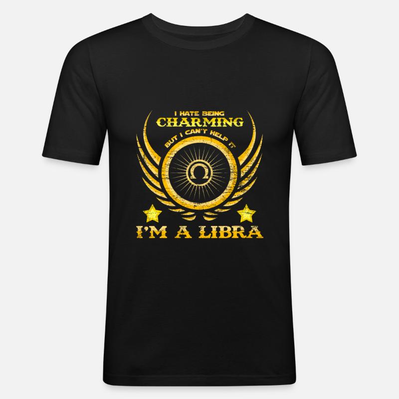 Zodiac Proverbs Libra Libra - Men's Slim Fit T-Shirt - black