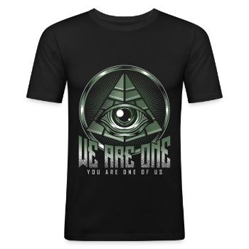 L'oeil d'Illuminati - T-shirt près du corps Homme - noir - Devant - Nik (191cm)