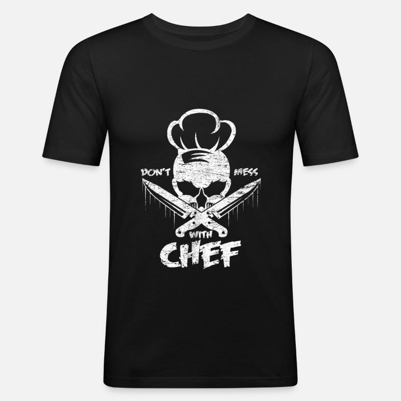 Küchenchef - Männer Slim Fit T-Shirt - Schwarz