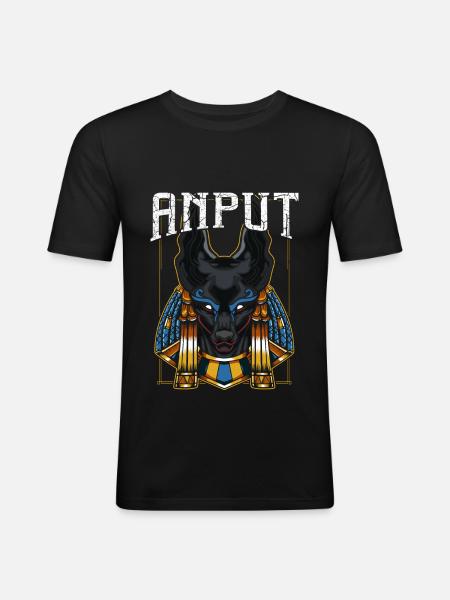 Anput mythologie god godheid egyptische godin - Mannen slim fit T-shirt - zwart