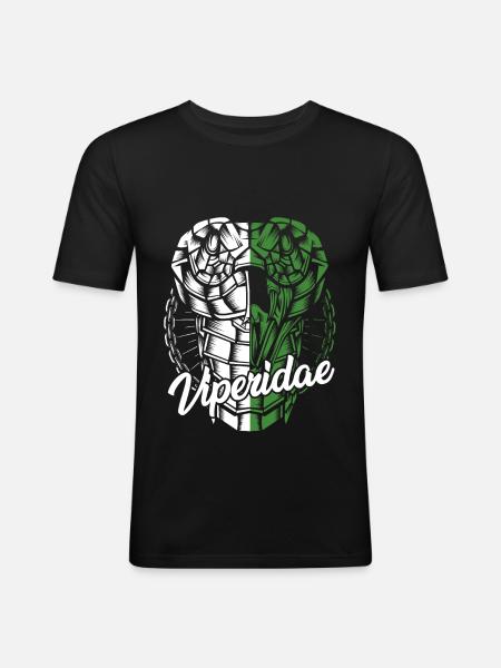 Schlange - Männer Slim Fit T-Shirt - Schwarz