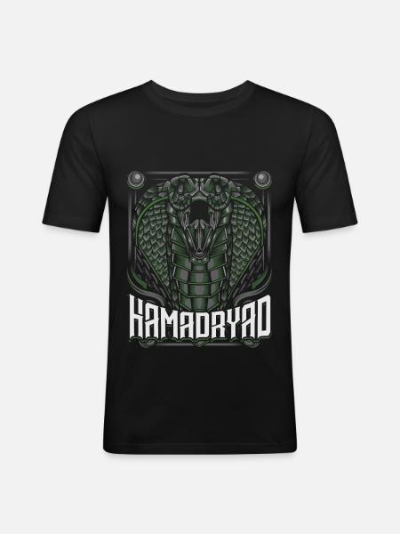 Kobra - Männer Slim Fit T-Shirt - Schwarz