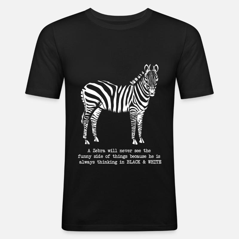 Zebra - Männer Slim Fit T-Shirt - Schwarz