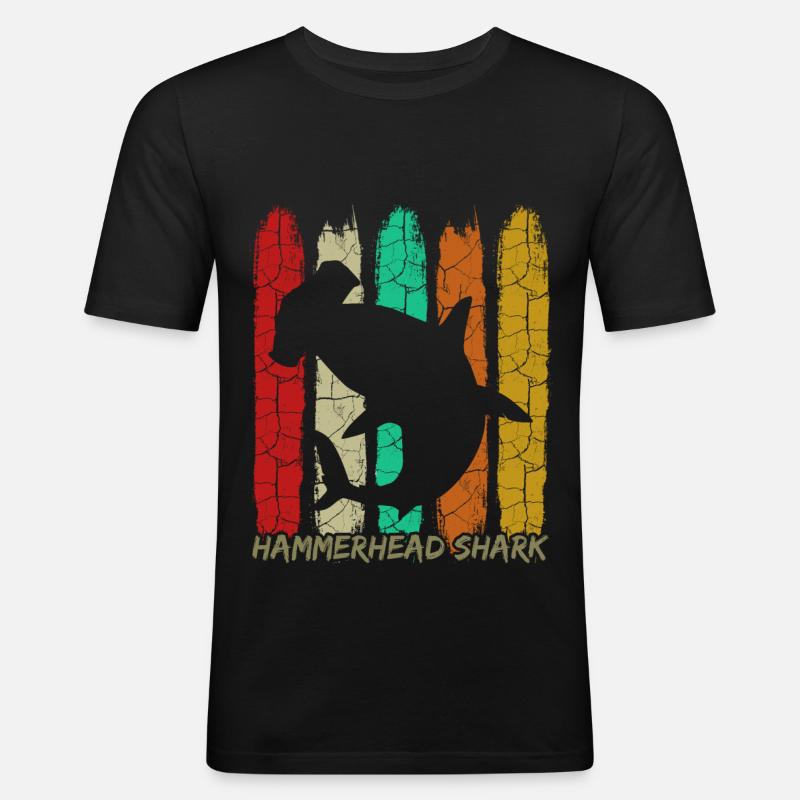 Hammerhai - Männer Slim Fit T-Shirt - Schwarz