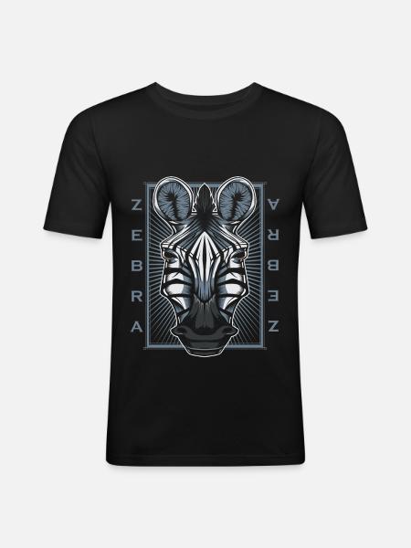 zebra - Men's Slim Fit T-Shirt - black
