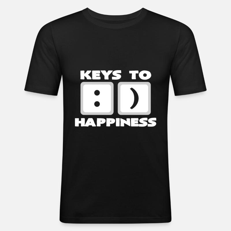 Nerdy - Männer Slim Fit T-Shirt - Schwarz