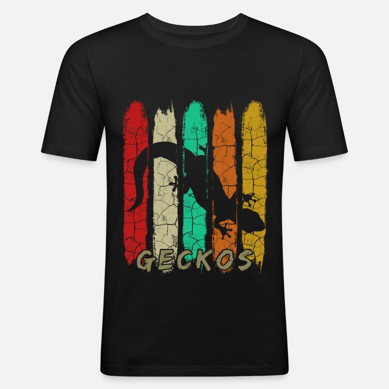 Gecko - Männer Slim Fit T-Shirt - Schwarz