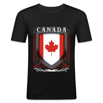 Canada - T-shirt près du corps Homme - noir - Devant - Nik (191cm)