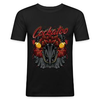 Trendy Palm Cockatoo | Cockatoly Bird Modern Gift - Men's Slim Fit T-Shirt - black - Front - Nik (191cm)