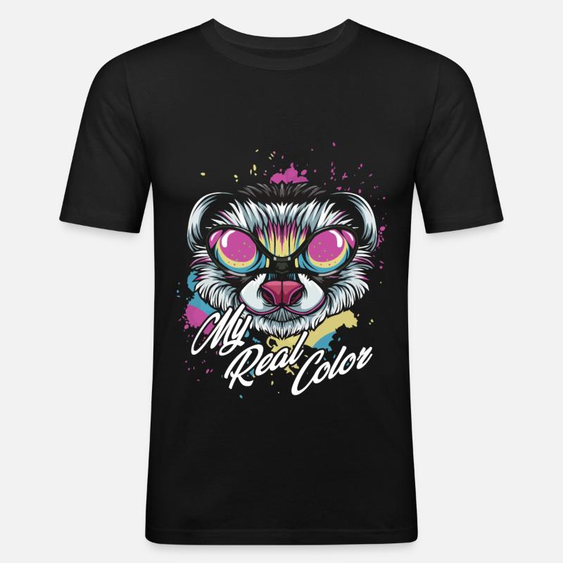 Frettchen - Männer Slim Fit T-Shirt - Schwarz