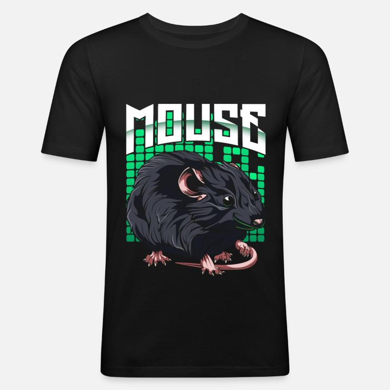 Maus - Männer Slim Fit T-Shirt - Schwarz