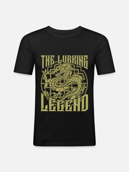 Dragon chinois - T-shirt près du corps Homme - noir