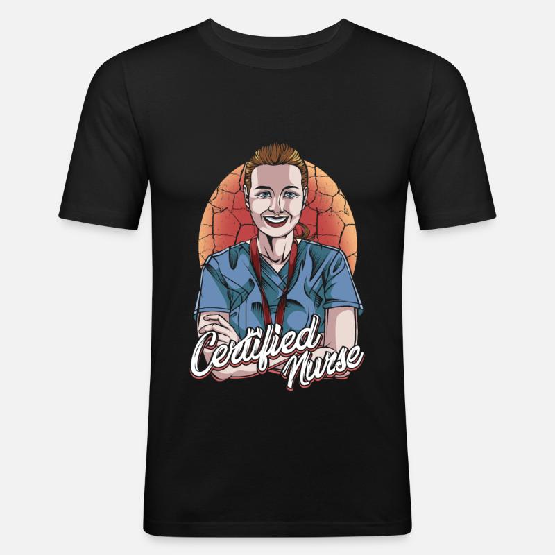 Krankenschwester - Männer Slim Fit T-Shirt - Schwarz