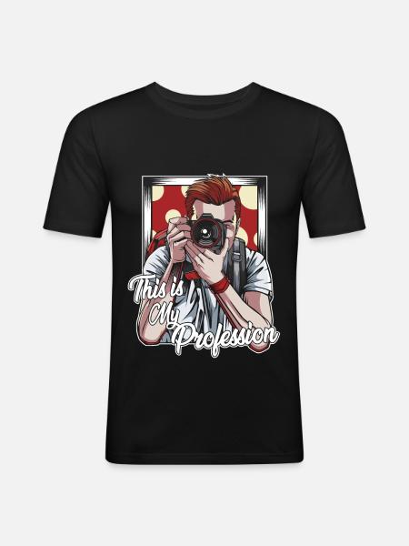 taking photos - Men's Slim Fit T-Shirt - black