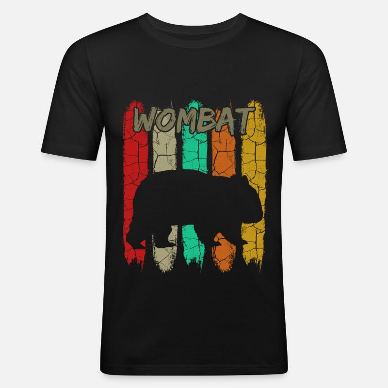 Wombat - Männer Slim Fit T-Shirt - Schwarz