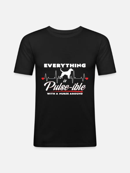 Infirmière Amour Chien - T-shirt près du corps Homme - noir