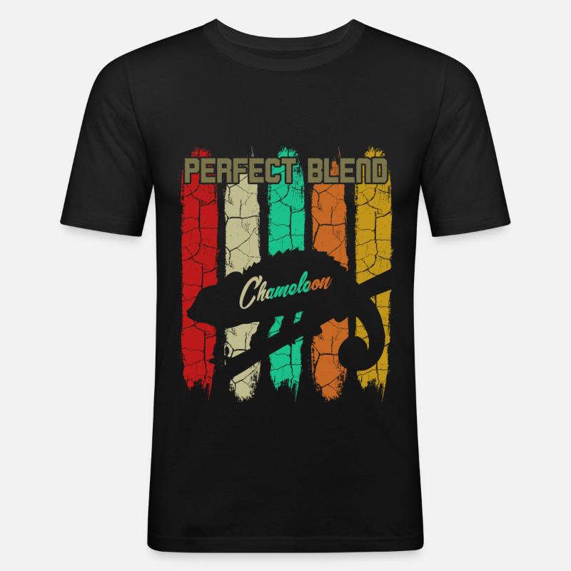 Chamäleon - Männer Slim Fit T-Shirt - Schwarz