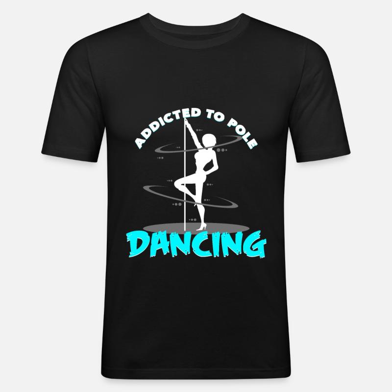 Pole Dance - Männer Slim Fit T-Shirt - Schwarz