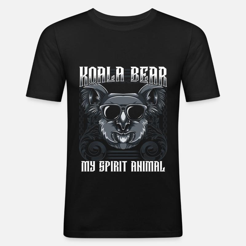 Koalabär - Männer Slim Fit T-Shirt - Schwarz