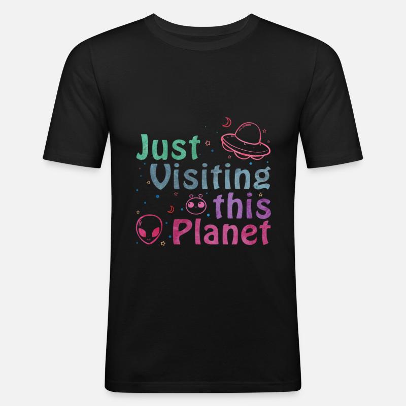Alien - Männer Slim Fit T-Shirt - Schwarz