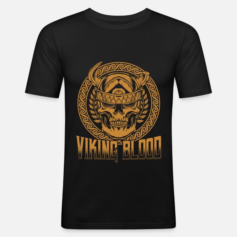 Wikinger - Männer Slim Fit T-Shirt - Schwarz