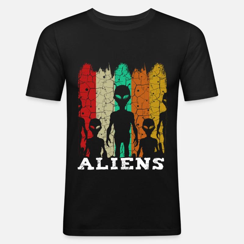 Alien - Männer Slim Fit T-Shirt - Schwarz