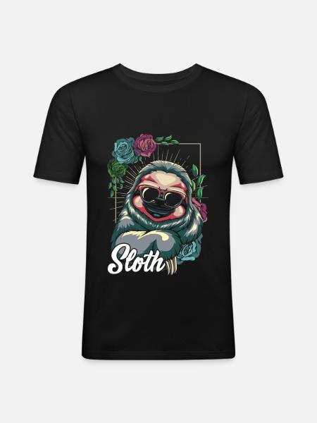 indolence - T-shirt près du corps Homme - noir