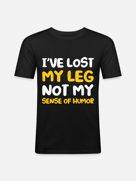 Handicap Amputee Amputation Prosthetic Leg - Men's Slim Fit T-Shirt - black