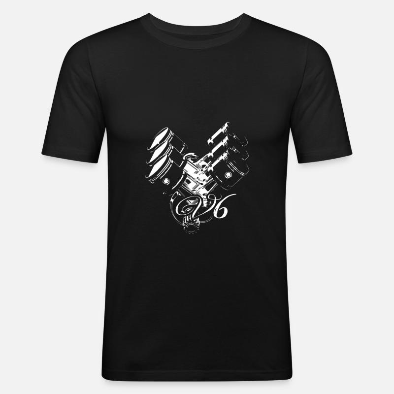 V6 engine - Men's Slim Fit T-Shirt - black
