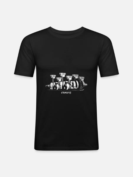 Inline six-cylinder engine - Men's Slim Fit T-Shirt - black