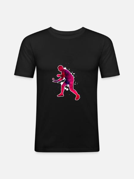 table tennis - Men's Slim Fit T-Shirt - black